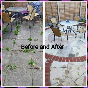 Before and after of patio